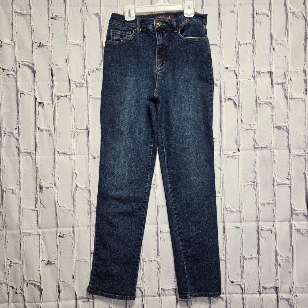 Gloria Vanderbilt Women's Blue Denim Amanda Jeans Sz 6 Straight Leg Dark Wash